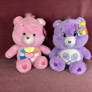 Care Bears Plush Bears x 2 Hopeful Heart Bear Share Bear Pink Purple MO#8755