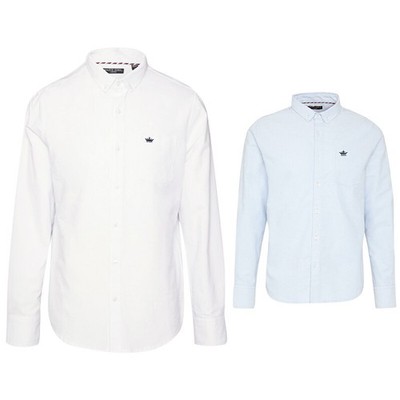 BRAVE SOUL Herren Oxford Hemd Button Down Kragen Party Langarm Formell Oberteil