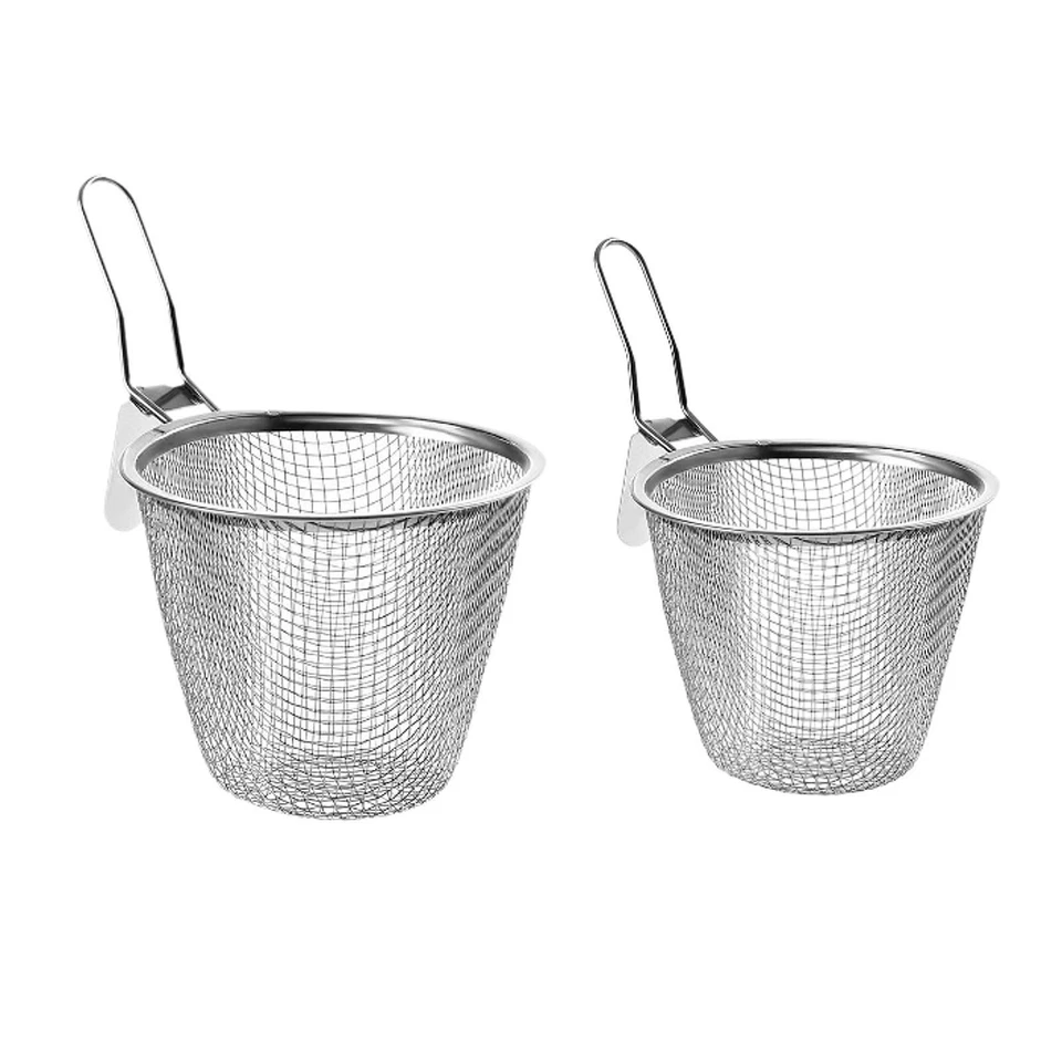 Passoire à nouilles en fil métallique, panier à friture en acier inoxydable, - Photo 1/1