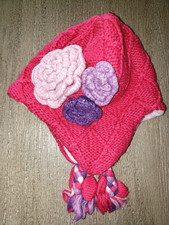 TODDLER GIRLS WINTER KNIT HAT FLEECE LINED size 6/12 month KOALA KIDS soft warm 