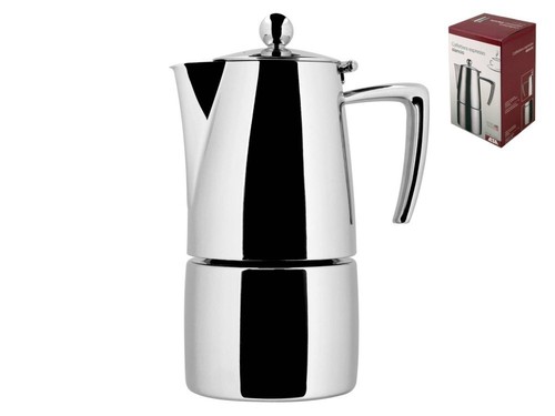 PINTINOX Cafetière Moka Capri Full Induction 6 Tasses - Aluminium Avec Fond Acier Pour Induction