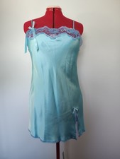 Victoria Secret Light Blue Slip Dress With Lace Trim. Women's Size Large