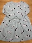Hanna Andersson Dress Girls 6-7 120 Green Unicorn Print Long Sleeve Jersey