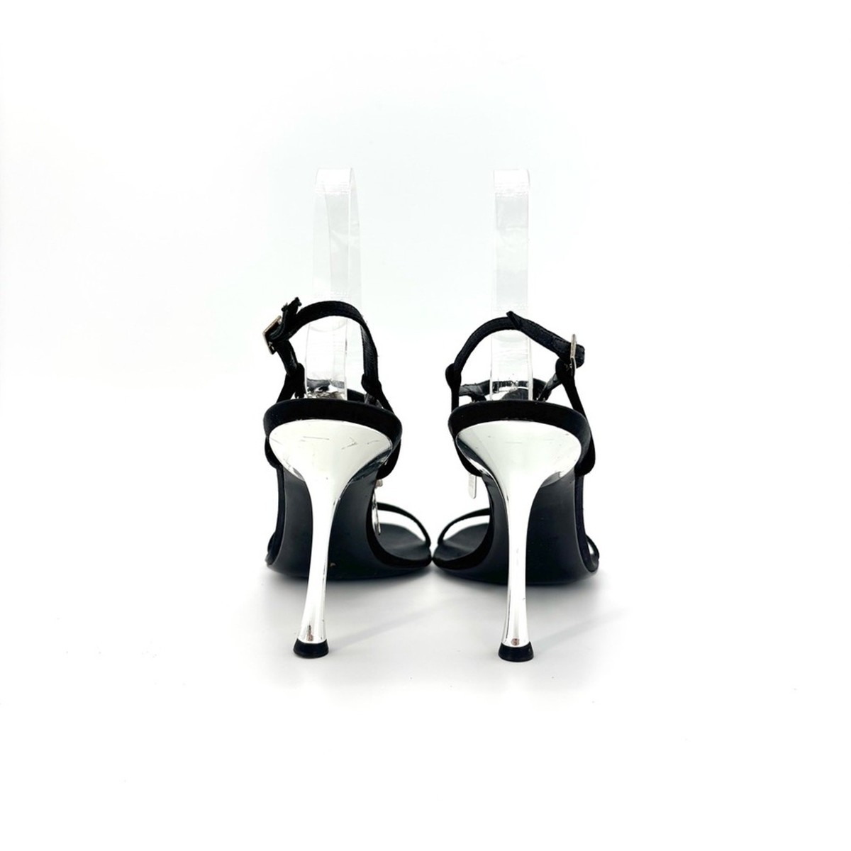 Vintage Dior Galliano 2004 Dog Tag Strappy Satin Heeled Sandals | eBay