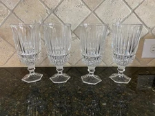 4 Clear Fostoria Heritage Iced Tea Glass Goblets 7 1/8”
