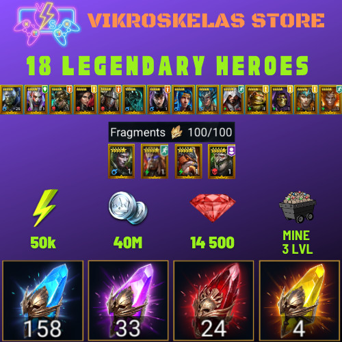 Raid Shadow Legends | Starter : 157 Ancient, 33 Void, 24 Primal, 4 Sacred Shards