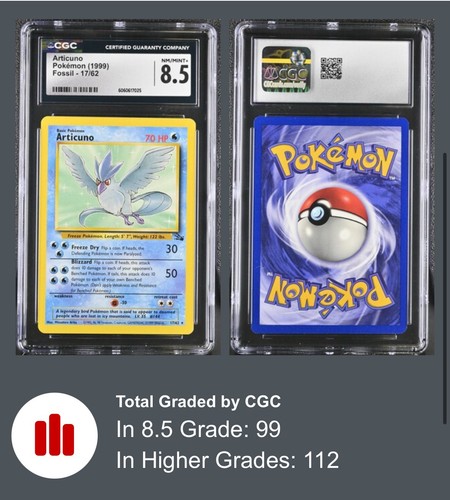 Articuno (Unlimited) graded CGC 8.5 for sale on eBay