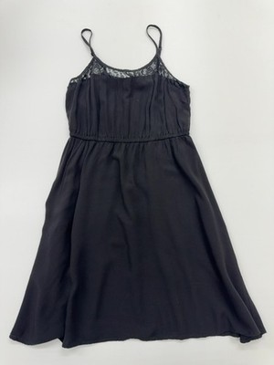 H&M Divided Juniors Navy Lace Trim Sleeveless Knee Dress Size 6