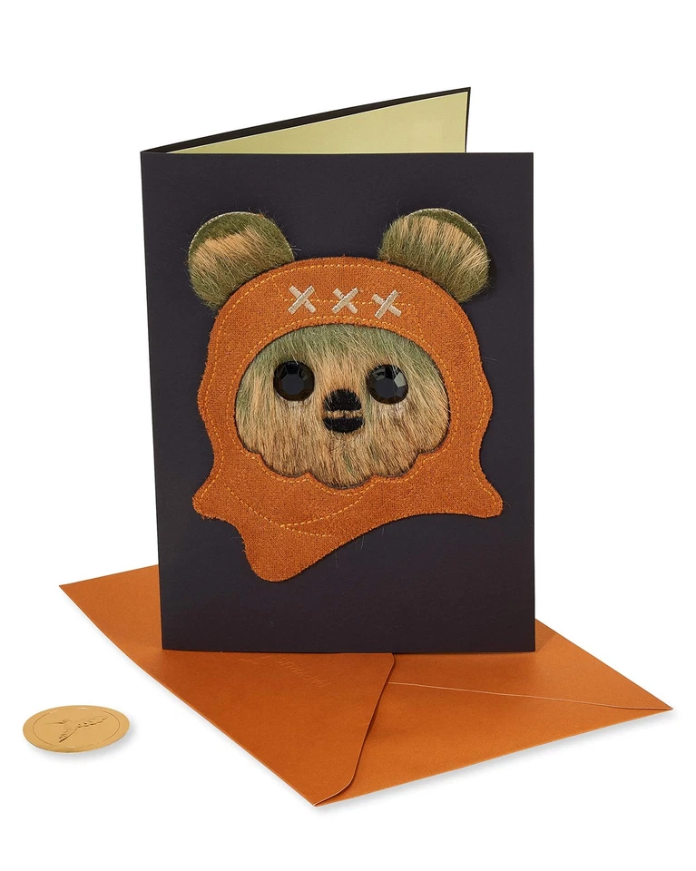 Papyrus Ewok Birthday Card Premium Leather Greeting Card For Star Wars Fans - Image 4 of 4