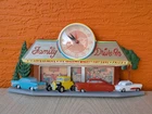 Coca Cola Family Drive In Wall Clock 1988 Burwood Diner Cars Vintage Decor As Is