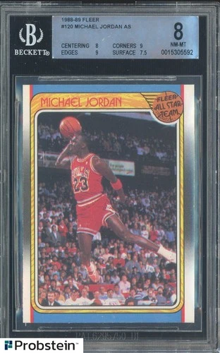 1988-89 Fleer Basketball #120 Michael Jordan Chicago Bulls HOF BGS 8 NM-MT