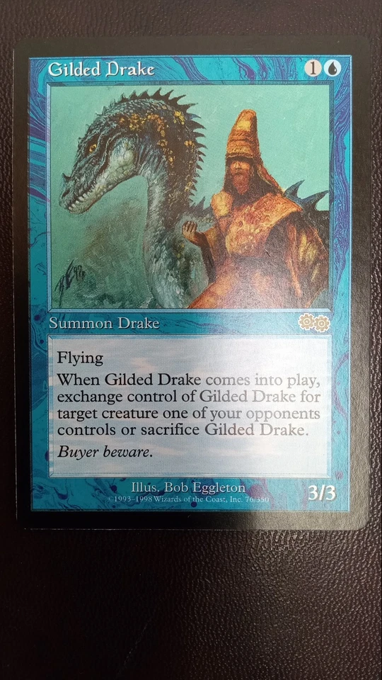 Gilded Drake - Magic: The Gathering - Urza's Saga - Excellent - Image 3 of 4