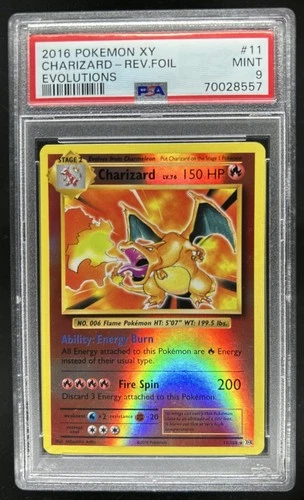 2016 Pokemon XY Evolutions Charizard Reverse Holo #11/108 PSA 9