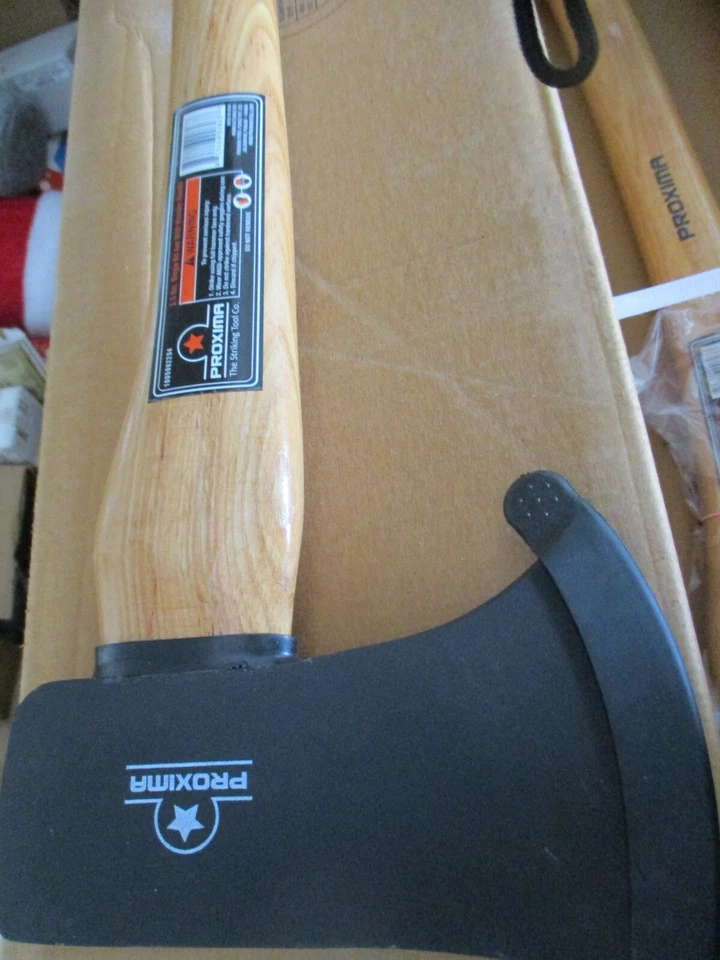 LOTE DE 4 ejes en una caja ~ Próxima 3,5 libras hacha 33 pulgadas mango de madera de nogal Foto 3 de 4