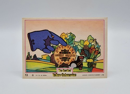 1968 THE BEATLES YELLOW SUBMARINE ANGLO CONFECTIONERY GUM CARD #13 VGC RARE P1 - Imagen 1 de 2