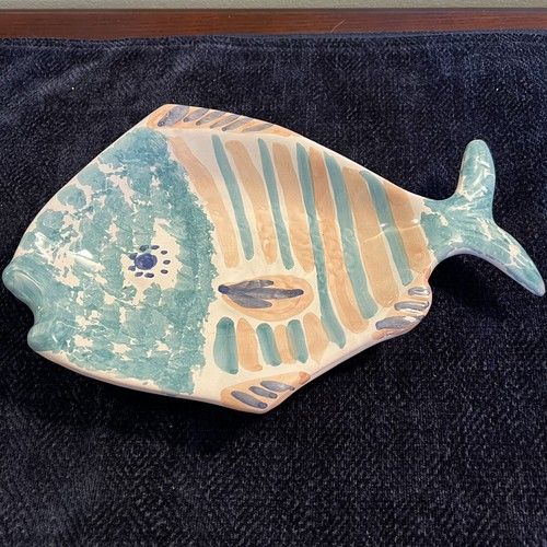 VTG MCM La Musa Art Pottery FISH Hand Painted Modernist Decor ITALY Signed - Picture 17 of 19