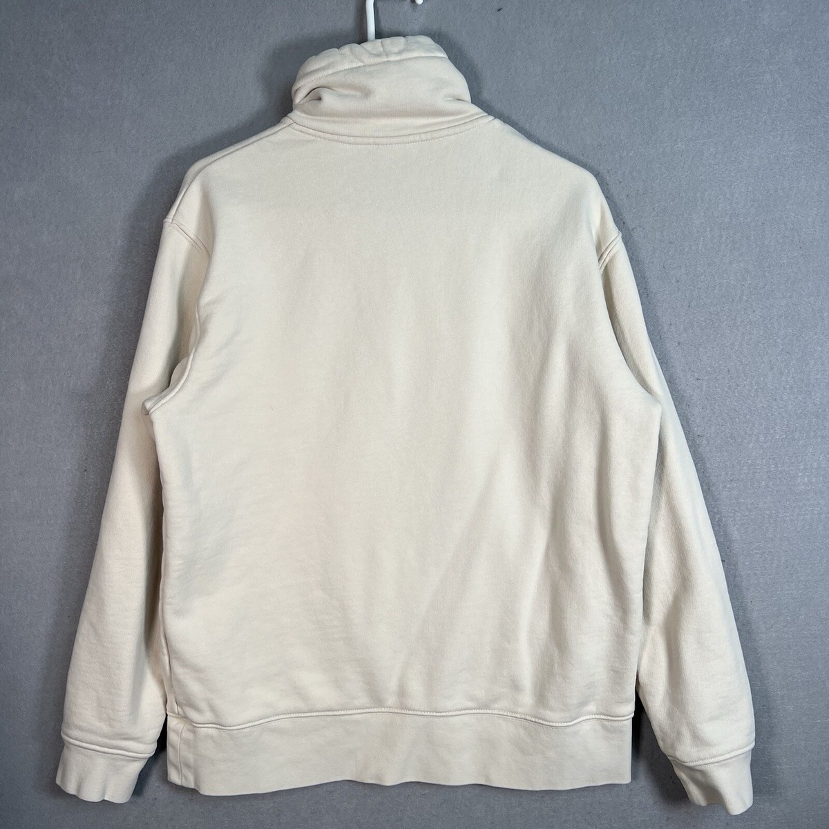 Zara 1/4 Zip Sweater Womens Medium Ivory White High Neck