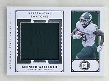 Kenneth Walker III 2022 Chronicles Draft Picks Encased Substantial Swatches Card