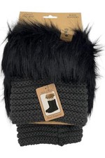 BEARPAW Women's Comfort Knit Faux Fur Boot Toppers Black
