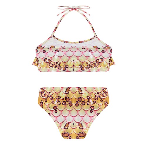 Girls Swimwear Cropped Playwear Surfing Swimsuit Shiny Top Panties Fish Scale - Picture 62 of 68