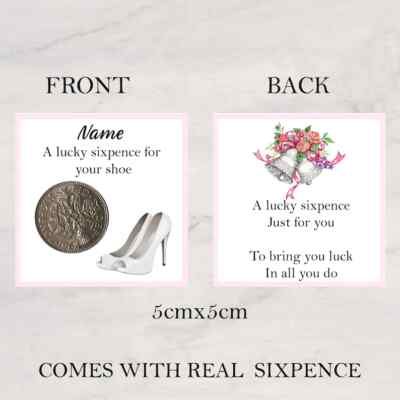 Personalisiertes Lucky Sixpence für Ihren Schuh - Brautgeschenk für sie - echtes Sixpence