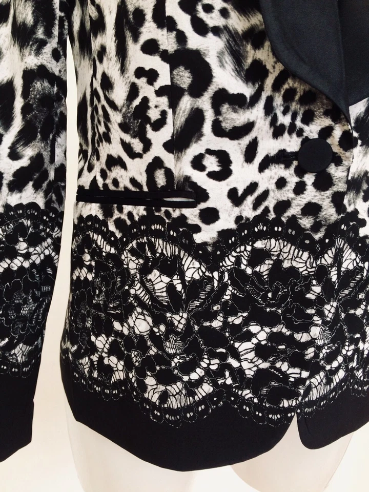 BNWT New Genuine Michael Kors Designer Leopard Tuxedo Blazer Jacket 8 Christmas - Image 3 of 4