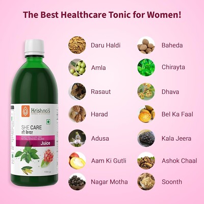 KRISHNA'S HERBAL & AYURVEDA She Care Kräuterergänzung für Frauen 1000 ml Kost...