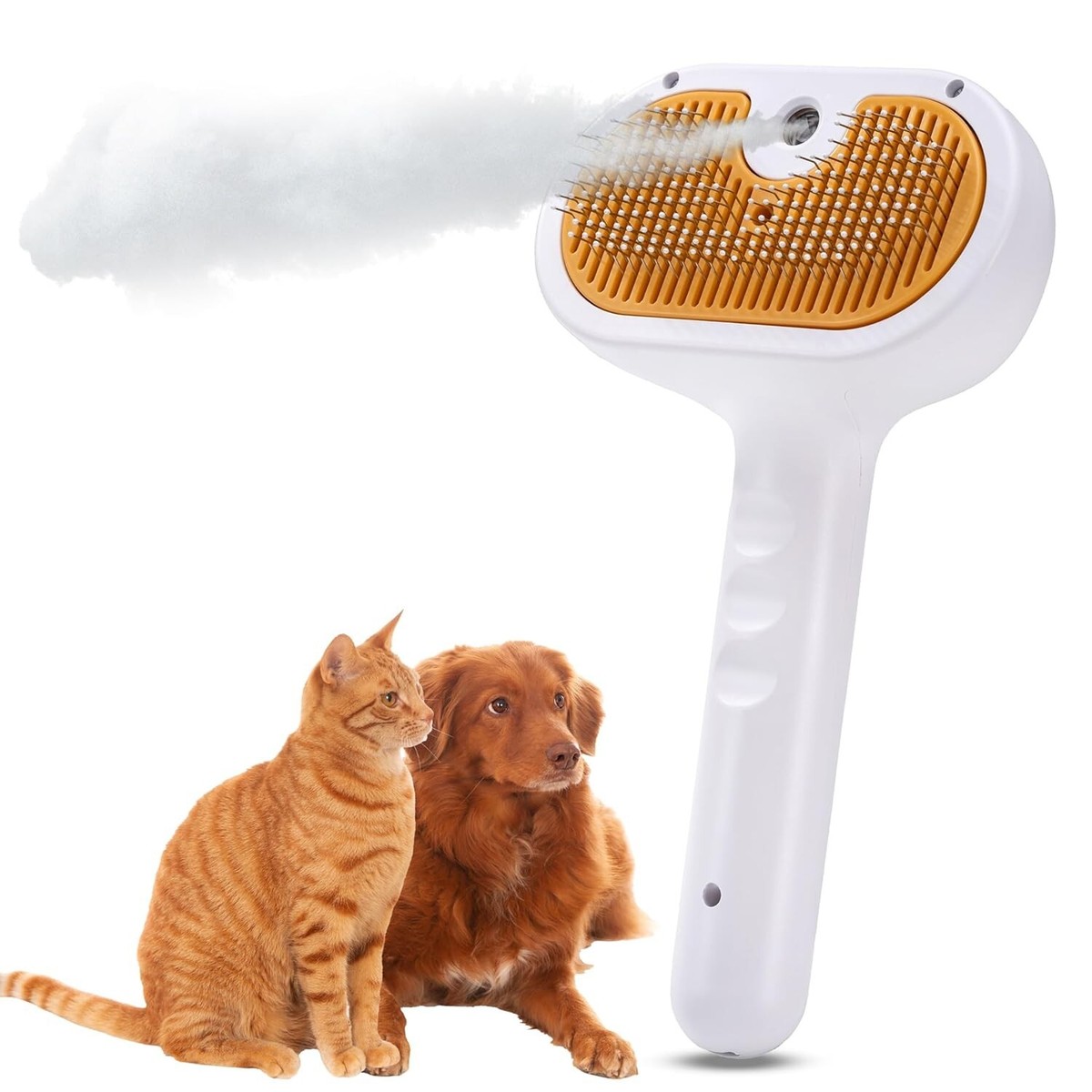 Cat Steam Brush Rechargeable Self-Cleaning Pet Grooming Tool for Indoor  Cat/Dogs
