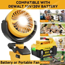 Cordless Fan For Dewalt 20V Li-ion Battery DCB201-2 Portable Jobsite Camping Fan