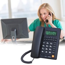 LCD Corded Caller ID Telephone Home Office Wired Landline Telephone Set Phone Ca