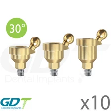 X10 Angulated 30° Ball Attachment Titanium Int Hex 2.42mm Dental Fixture