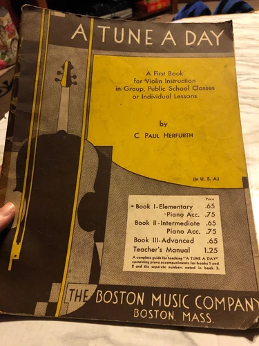 A Tune a Day First Book Violin instruction Paul Herfurth Elementary Sheet Music 
