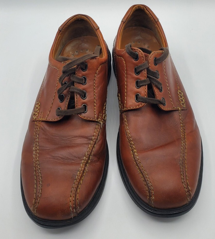 Clarks Shoes Size 12M Mens  Oxford Lace up Brown Leather 26068037 Lace Up Casual Clarks Brown Leather Lace Up Oxford 26068037 Men US 8.5M B  main image 3