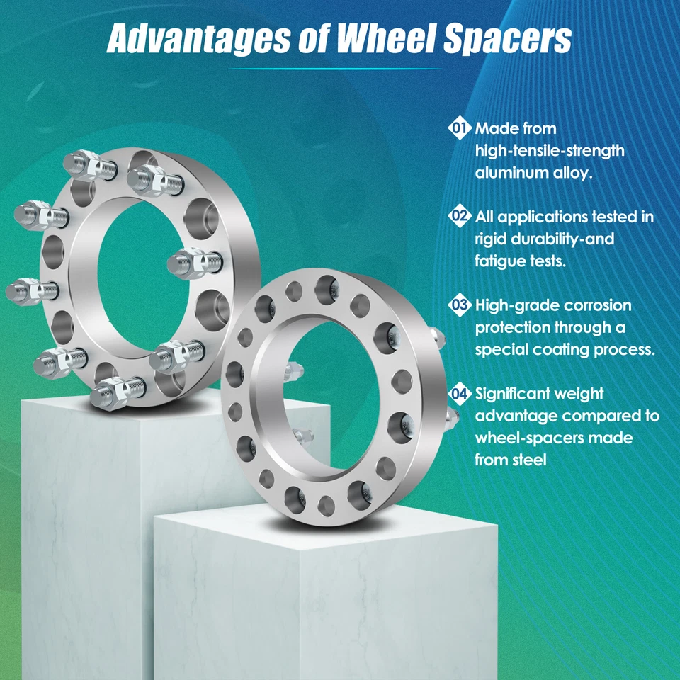4 piezas espaciadores de rueda 1,5" 8x170 14x1,5 para Ford F-250 F-350 Super Duty Excursion Foto 4 de 4