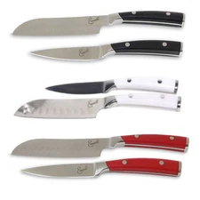 Emeril 2 Piece Knife Set 5" Santoku 3.5" Paring Forged Steel Clad Emerilware