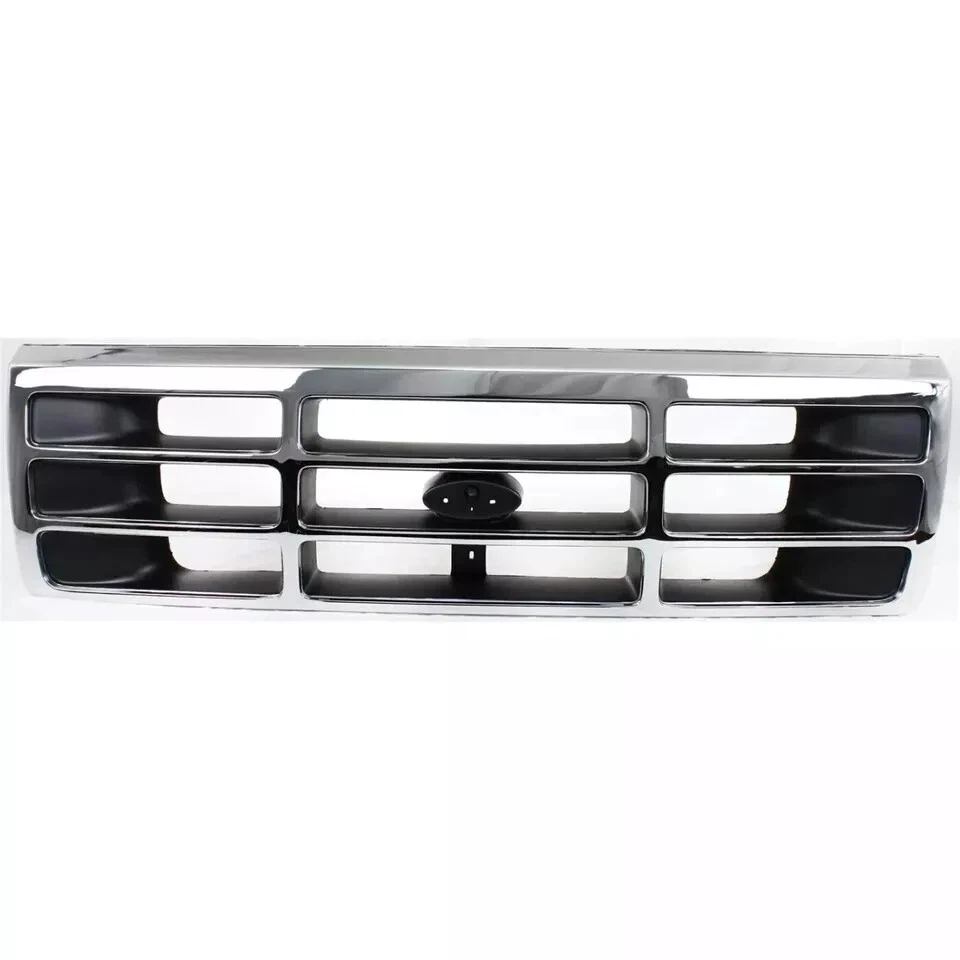 New Front Grille Chrome + Headlights Kit Fits 1992-1997 Ford Bronco F-150 F-250 - Imagem 4 de 4