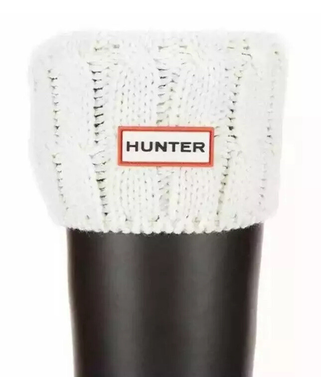 New! Hunter Original tall stitch cable knit boot socks Ivory