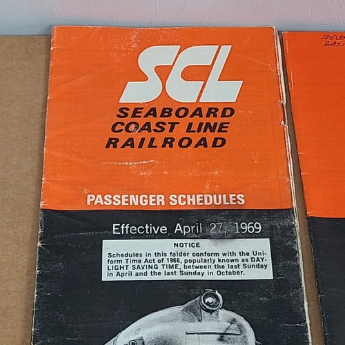 Vintage Seaboard Coast Line Railroad Passenger Schedules Time Tables 1967-1969 - Picture 9 of 14