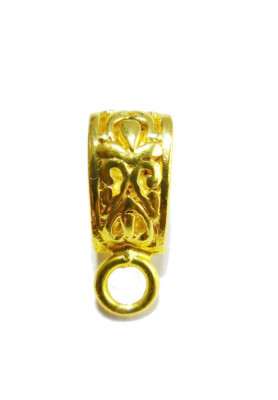 8 Pcs 20X9mm Bali Loop Pendant 18k Gold Plated Jewelry Making vn-198