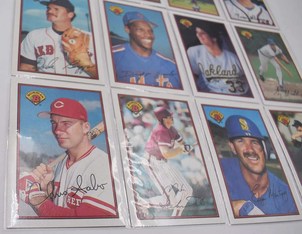 Bowman TIFFANY 1989 lote de 16 casi nuevo como nuevo Boggs Gooden Canseco Maddux Mattingly Foto 3 de 4