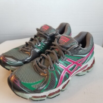 ASICS GEL-NIMBUS 15 Running Gray Pink Green Running Shoes Women s Size 10