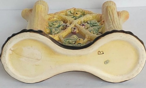 Vintage Weller Pottery Woodcraft Apple Tree 8" Double Bud Vase 1920s Art Pottery - Picture 6 of 11