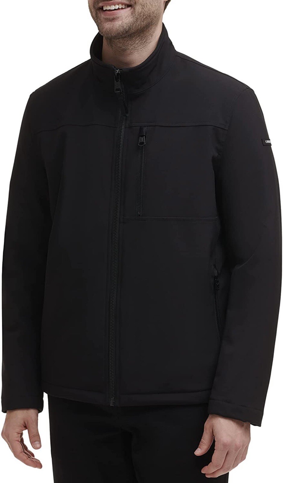 Calvin Klein Men's Soft Shell Open Bottom Jacket, Black, Small