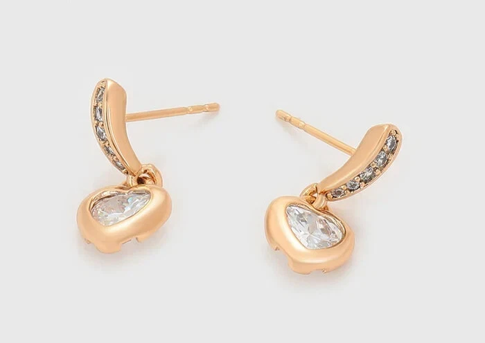 Ohrringe Stecker 585er vergoldet Damen hochwertig verarbeitet Zirkonia Steine - Bild 4 von 4