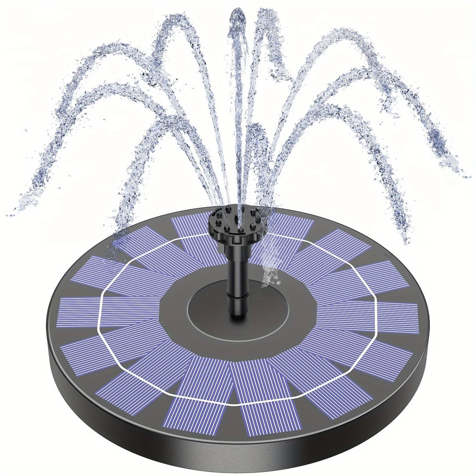 Solar Power Bird Bath Fountain Pump Upgrade 1.4W Solar Fountain with 4 Nozzle - Image 2 of 4