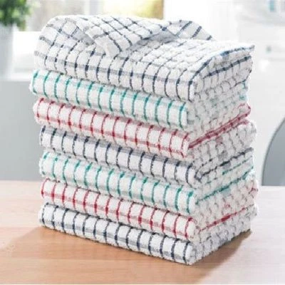 VICTORIA LOOMS Pack Of 12 Terry 100% Cotton Tea Towels Set Kitchen Dish Cloths Cleaning Drying