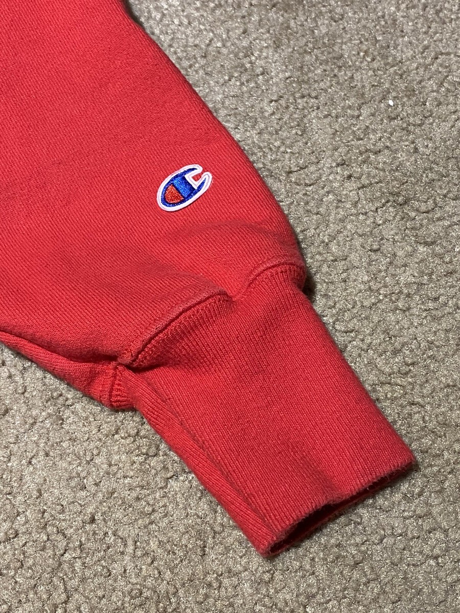 2000s Champion Reverse Weave Embroidered Spell Out Red