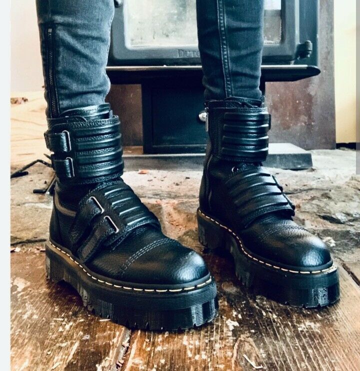 NEW! Dr Martens AXXEL Black Milled Nappa Leather Platform NEW! Dr Martens AXXEL Black Milled Nappa Leather Platform