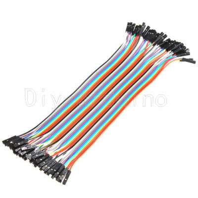 40PCS Dupont Wire 2.54mm 20cm Female to Female Jumper Cable Pin Connector 1P-1P