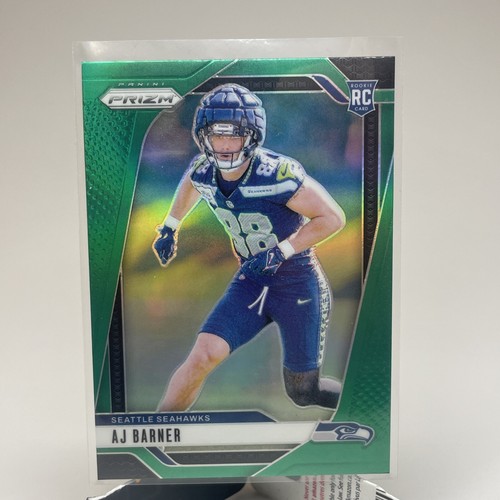 AJ Barner 2024 Panini Prizm Green Prizm #304 RC Seattle Seahawks